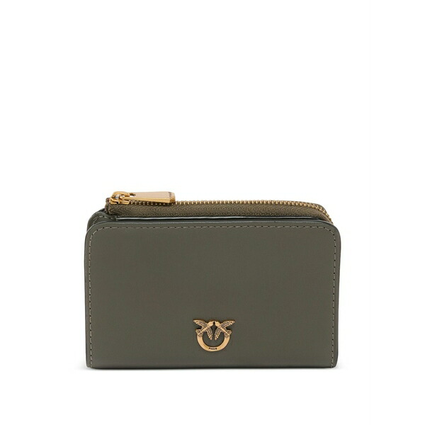 ピンコ レディース 紙入れ 付属品 Logo plaque zip wallet Green