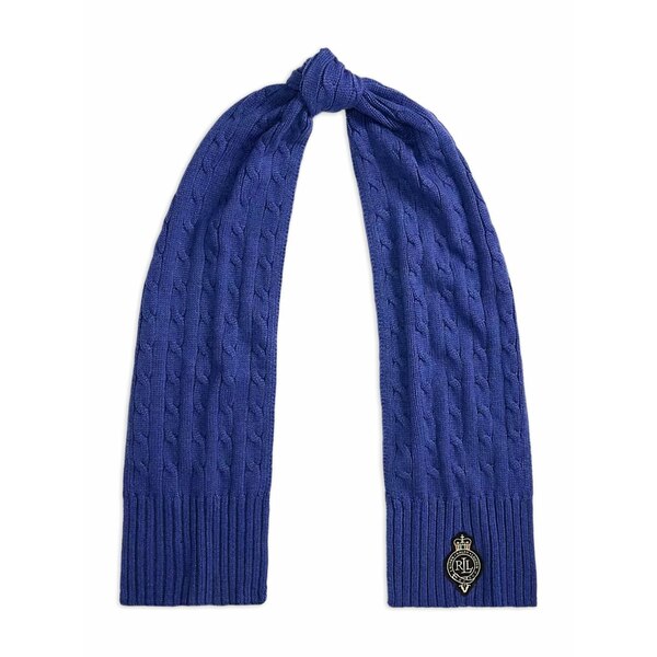 ラルフローレン レディース マフラー・ストール・スカーフ アクセサリー Ribbed logo scarf Blue｜asty