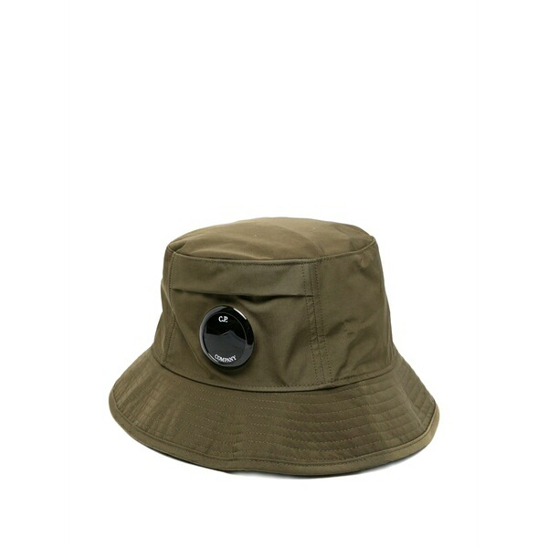 シーピーカンパニー メンズ かぶり笠 付属品 Logo-patch bucket hat Green