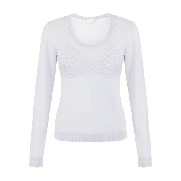 エリザベスフランキ レディース プルオーバー トップス Jewel-logo wool-blend top Neutrals