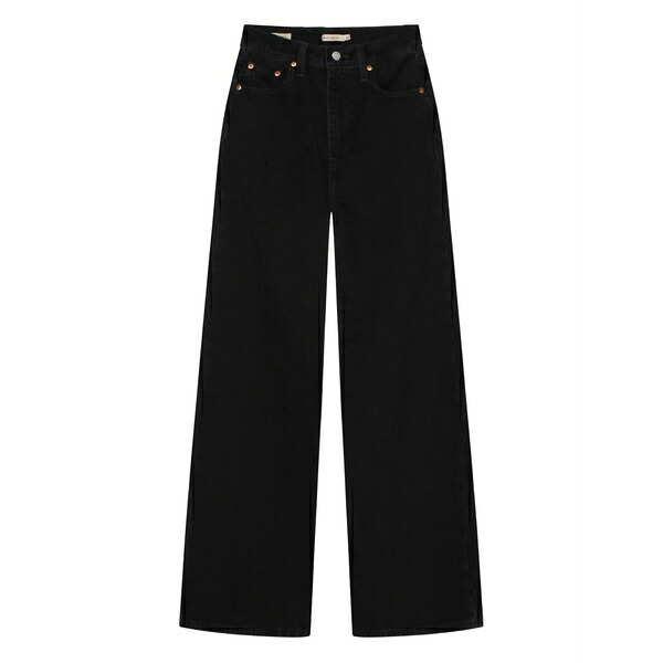リーバイス レディース デニムパンツ ボトムス Ribcage wide-leg jeans Black｜asty