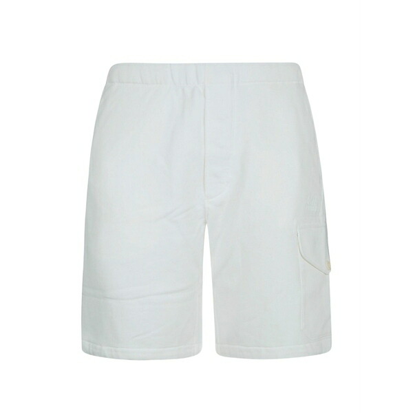 シーピーカンパニー メンズ 心地好いズボン下 ボトムス Elasticated-waistband cargo shorts White メンズファッション-ズボン・パンツ