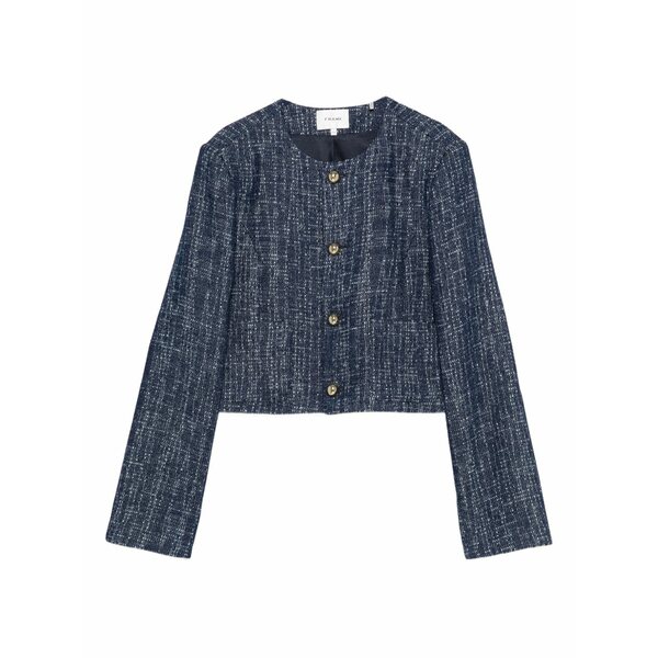フレーム レディース ジャケット＆ブルゾン アウター The tweed button-up jacket Blue｜asty