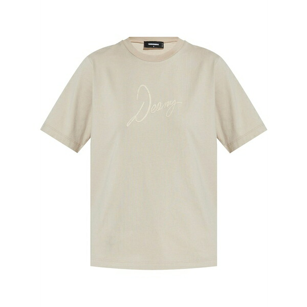 ディースクエアード レディース プルオーバー トップス Text-print t-shirt  Neutrals