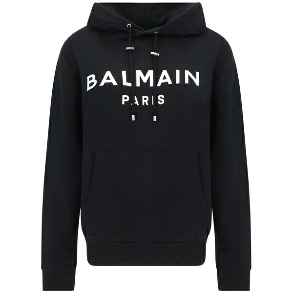 バルマン レディース パーカー・スウェットシャツ アウター Logo print hoodie Black