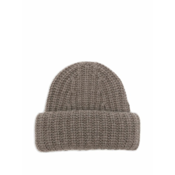 リサ・ヤン レディース 鳥打ち帽 付属物 Ribbed beanie Brown