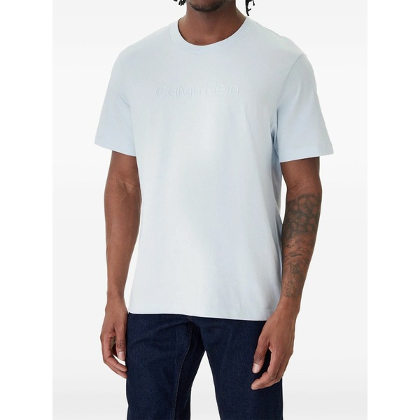 カルバンクライン メンズ プルオーバー トップス Embossed t-shirt Blue