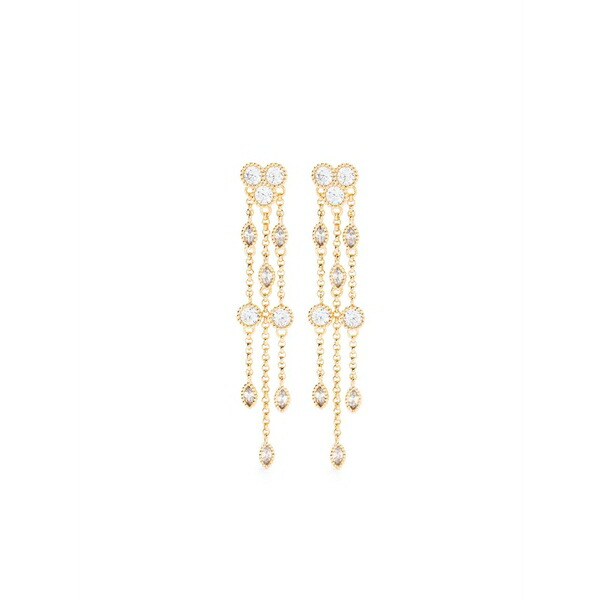 マージュ レディース ピアス&イヤリング アクセサリー Rhinestone-embellished drop earrings Gold|asty