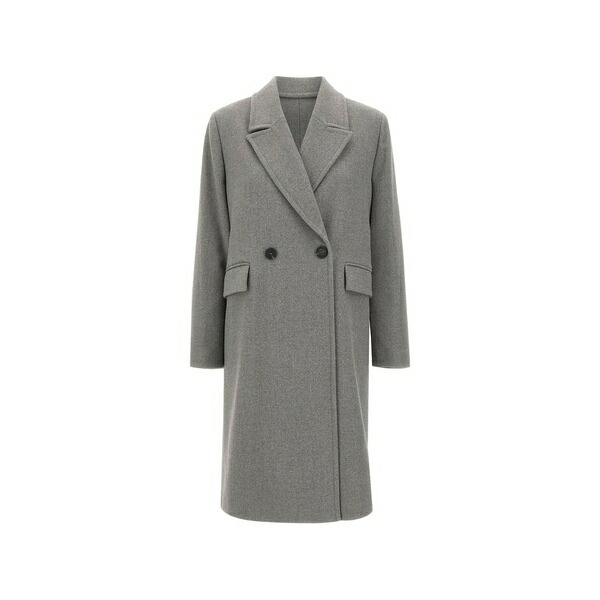 カオス レディース コート アウター Double-breasted coat Grey|asty