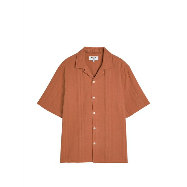ワックスロンドン メンズ シャツ トップス Didcot textured short-sleeve shirt Orange