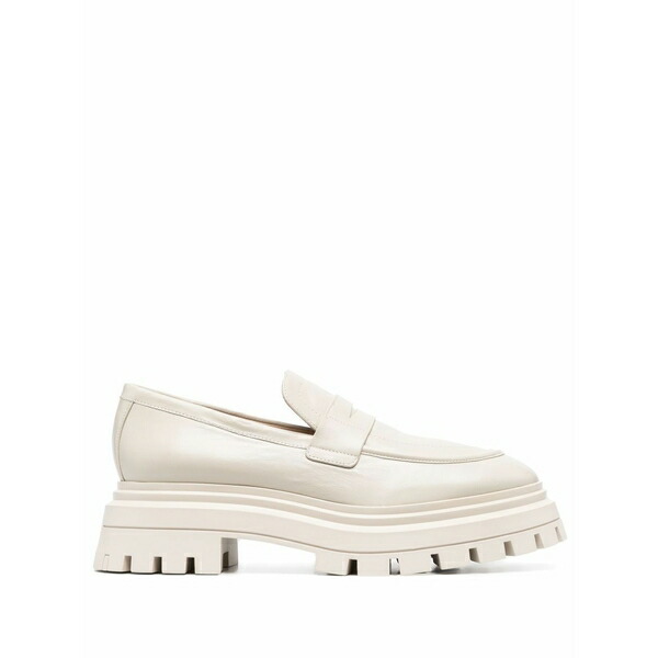 スチュアート ワイツマン レディース スリッポン・ローファー シューズ Almond-toe leather loafers Neutrals