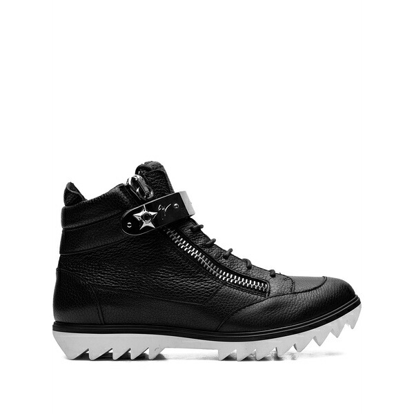 ジュゼッペザノッティ メンズ ブーツ シューズ Zip-detail leather biker boots Black