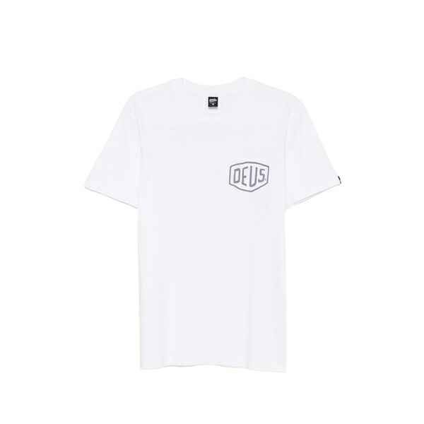 デウス 抽出エキス マキナ メンズ プルオーバー トップス Biarritz address logo t-shirt White