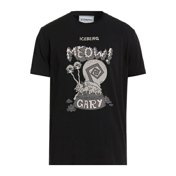 【送料無料】 アイスバーグ メンズ Tシャツ トップス T-shirts Black|asty