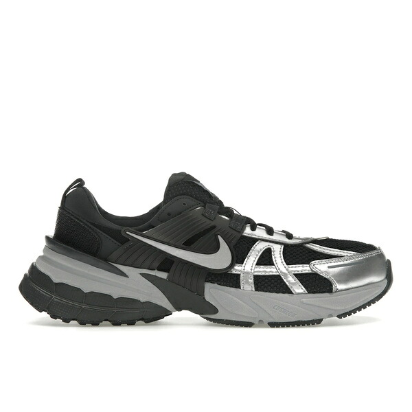Nike ナイキ レディース スニーカー 【Nike V2K Run Black Metallic Silver (Women's)】 サイズ US_W_10.5 Black/Anthracite/Dark Smoke Grey/Metallic Silver｜asty