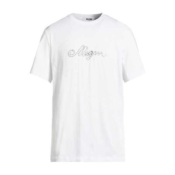 【送料無料】 エムエスジイエム メンズ Tシャツ トップス T-shirts White