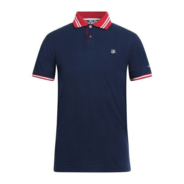 【送料無料】 ハーモント & ブレイン メンズ Tシャツ トップス Polo shirts Blue