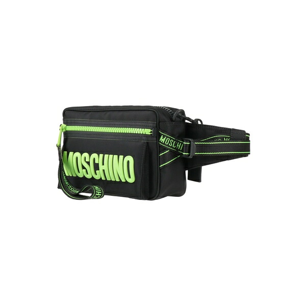 【貨物輸送無料】 モスキーノ メンズ 商行為系 御徒面子 Belt bags Black