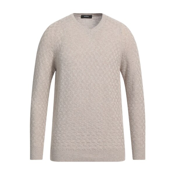 【貨物輸送無料】 アルファス テューディオ メンズ 編み物\u0026スウェーター アウター Sweaters Beige ニット・セーター-メンズファッション-トップス