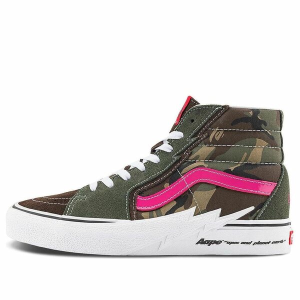 Vans バンズ メンズ スニーカー  【Vans SK8-Hi x AAPE \u0027Bolt Green Camo\u0027 VN0A5JIVCMA】  大きさ US_7.5(25.5糎)