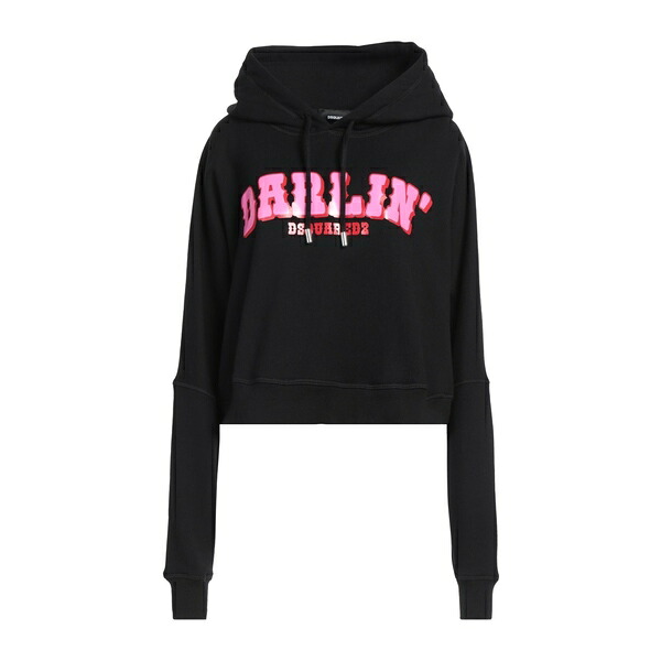 【貨物輸送無料】 ディースクエアード レディース パーカー・スウェットシャツ アウター Sweatshirts Black