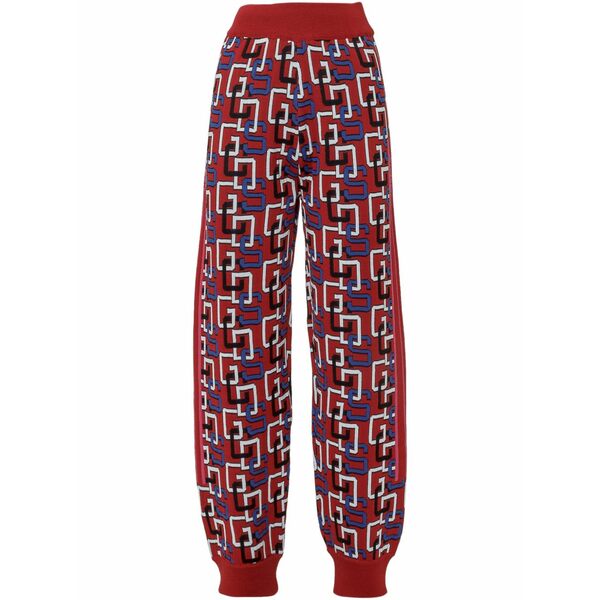 ジーシーディーエス レディース 心地好いズボン下 ボトムス Logo-intarsia track pants Red