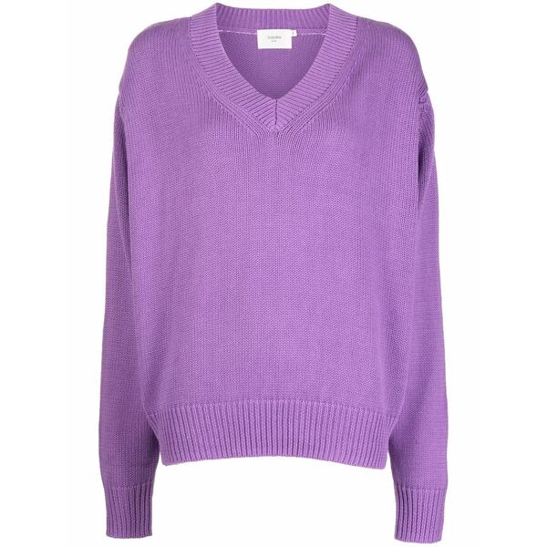 ベイシーク レディース 編み物\u0026スウェーター アウター V-neck knit jumper Purple