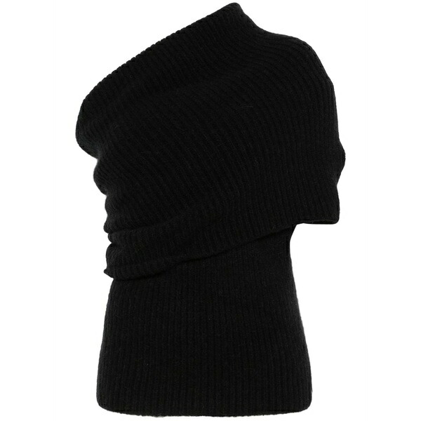 リックオウエンス レディース 編み物\u0026ティーシャツ アウター Draped knitted top Black