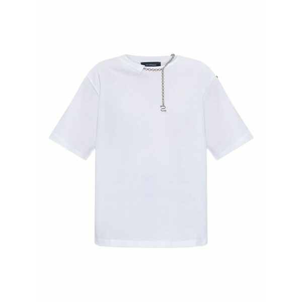 運動競技マックス レディース プルオーバー トップス Chain-embellished cotton t-shirt White