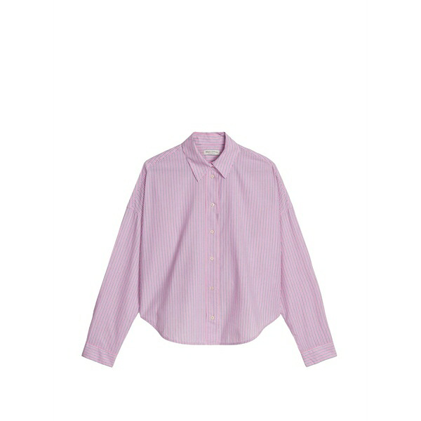 マルコポーロ メンズ シャツ トップス Striped longsleeves shirt Pink