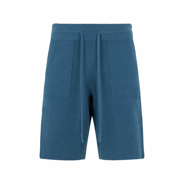 ロベルトコリーナ メンズ 心地好いズボン下 ボトムス Boucl??-knit drawstring shorts Blue