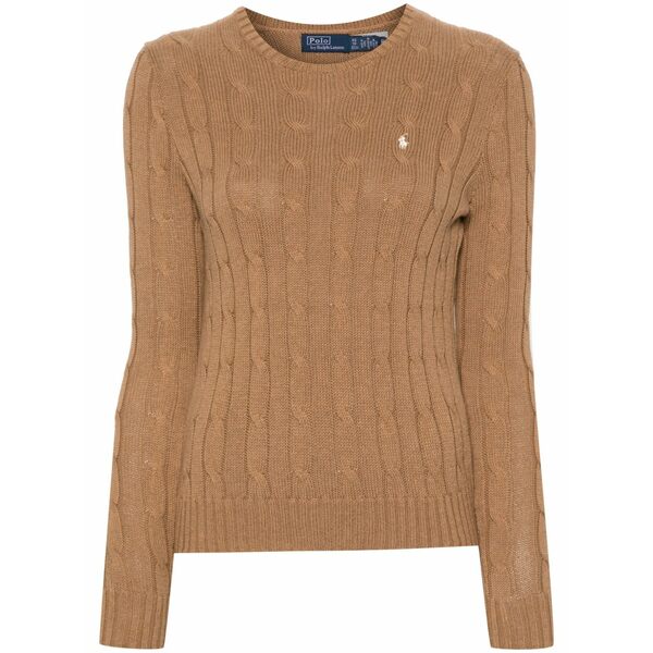 ラルフローレン レディース 編み物\u0026スウェーター アウター Polo-pony-motif cotton jumper Brown