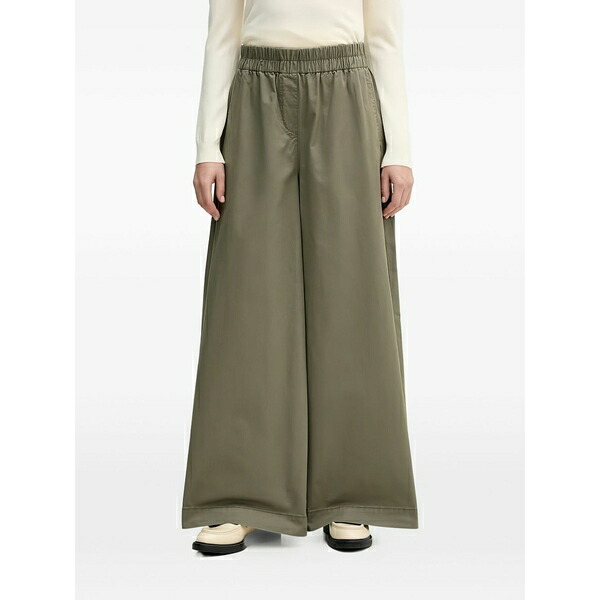 ベネトン レディース カジュアルパンツ ボトムス Elasticated-waistband wide-leg trousers Green｜asty