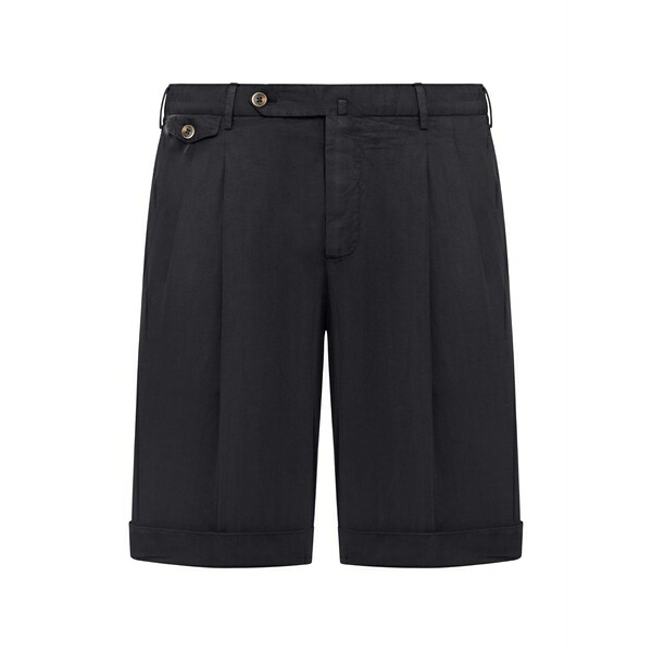 PTトリノ メンズ 心地好いズボン下 ボトムス Pleated cuffed shorts Black