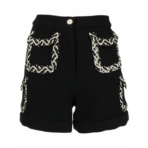 エドワードアンカーパリ レディース カジュアルパンツ ボトムス Tweed pocketed shorts Black|asty