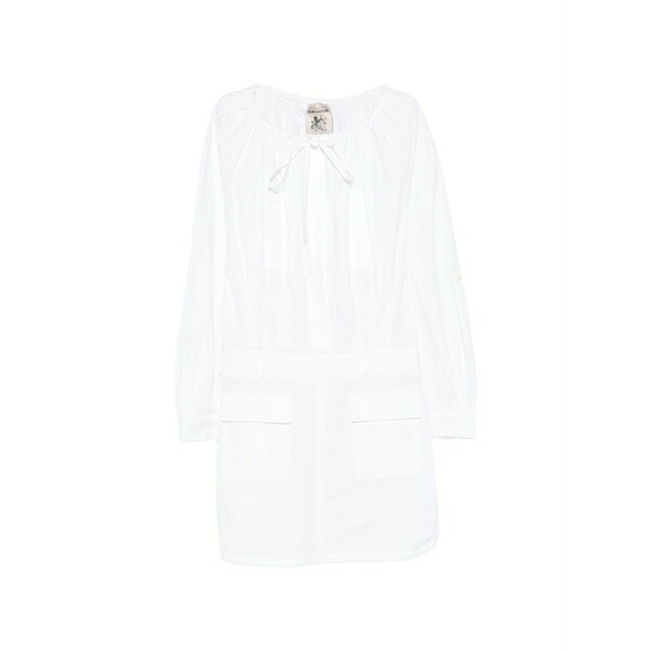セミクチュール レディース 衣装 トップス Ricarda tie-neck mini dress White ワンピーススーツ-スーツ・セットアップ-レディースファッション