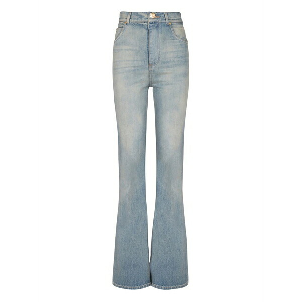 バルマン レディース デニムパンツ ボトムス Logo-patch denim jeans Blue|asty