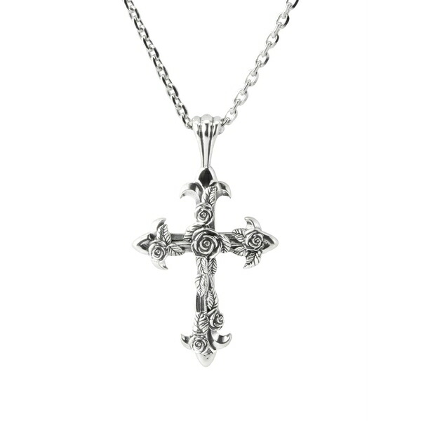 エマニュエレ ビコッキ メンズ 頸飾り・チョー鉄道車両 添え物 Large rose cross necklace Silver