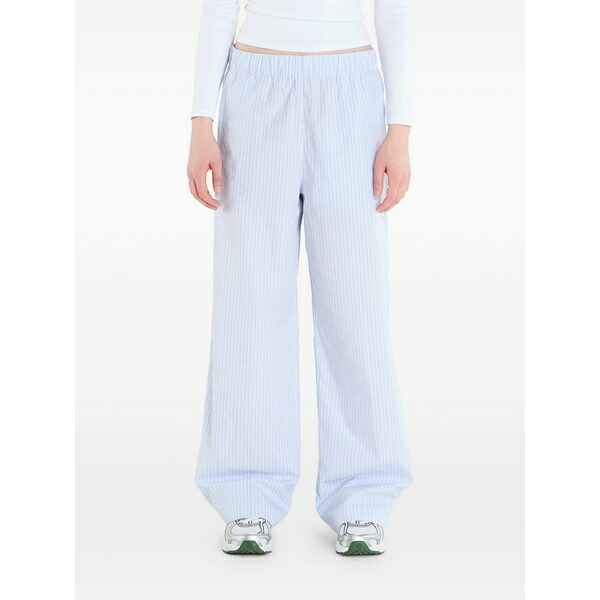 カルバンクライン レディース 心地好いズボン下 ボトムス Striped-pattern pants Blue