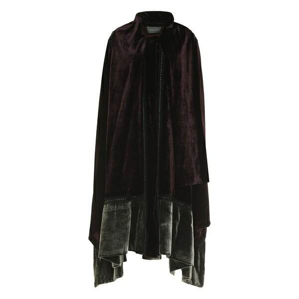 アルベルタ フェレッティ レディース 厚地の外套 アウター Velvet ruffled cape Brown