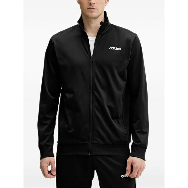 アディダス メンズ カジュアルパンツ ボトムス Linear logo-print tracksuit Black|asty