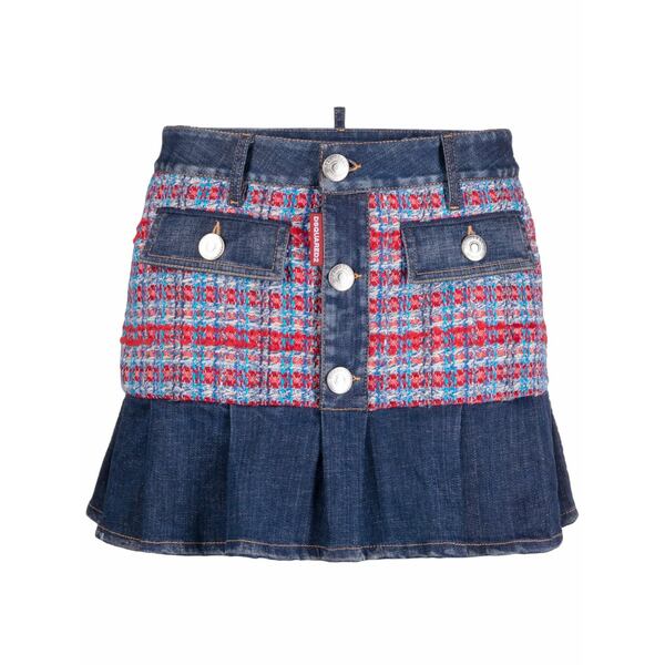 ディースクエアード レディース スカート ボトムス Low-rise denim miniskirt Blue|asty