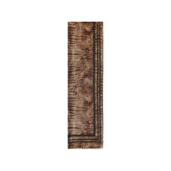 エリザベスフランキ レディース マフラー・ストール・スカーフ アクセサリー Logo striped scarf Brown|asty