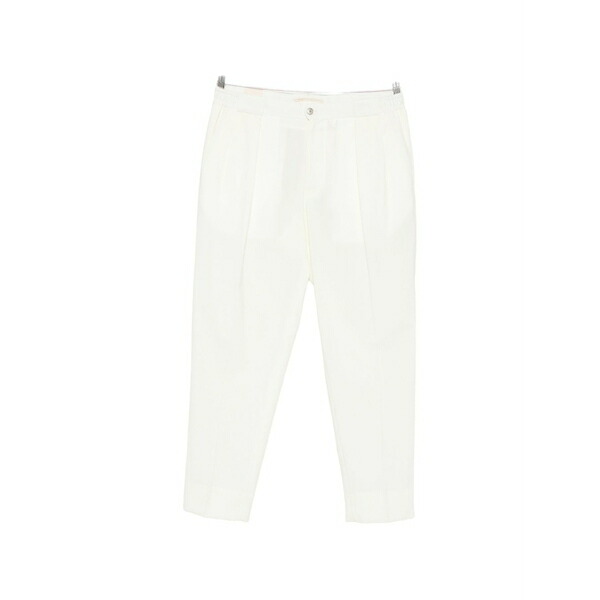 ブリ後押し 1949 メンズ 心地好いズボン下 ボトムス Pleated elasticated-waist trousers White