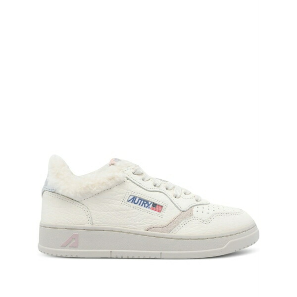 オートリー レディース スニーカー シューズ Faux-fur medalist sneakers White|asty
