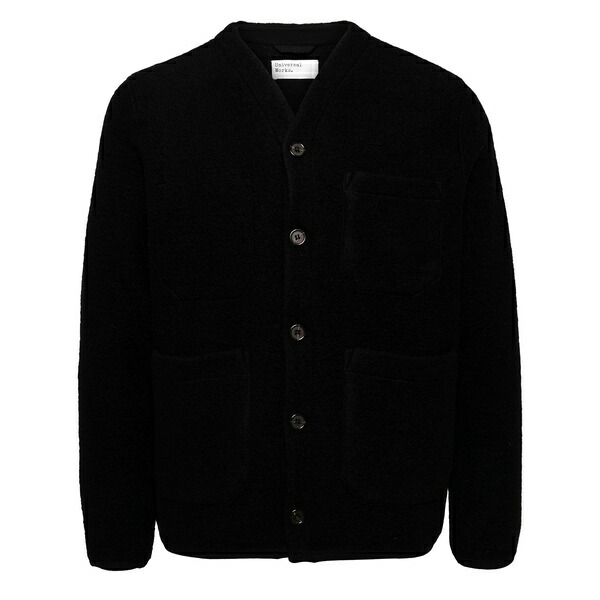ユニバーサルワークス メンズ カーディガン アウター Fleece cardigan Black|asty