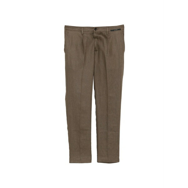 マイケル 電話を掛ける メンズ 心地好いズボン下 ボトムス Pleated trousers Brown