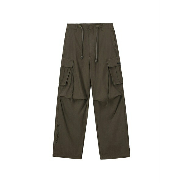 イズエ レディース 心地好いズボン下 ボトムス Drawstring cargo pants Green