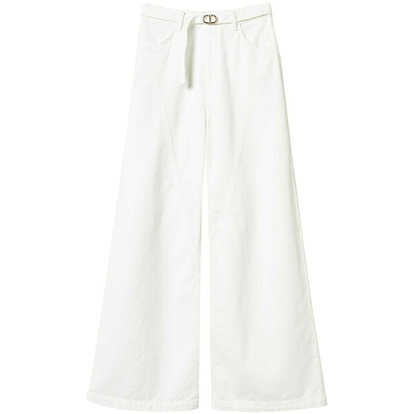ツインセット レディース デニムパンツ ボトムス Oval t wide-leg jeans White｜asty