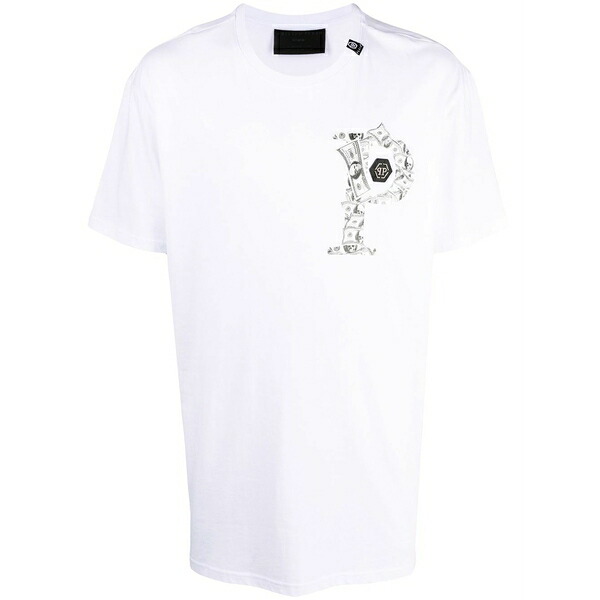 フィリップ飾り気の無い メンズ プルオーバー トップス Graphic-print logo t-shirt White